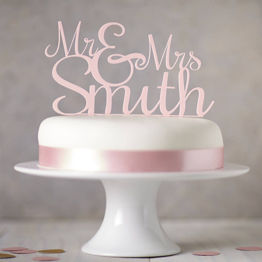 Personalised 'Mr And Mrs' Wedding Cake Topper, 1 of 8