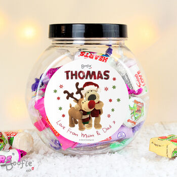 Personalised Boofle Christmas Sweet Jar – Stocking Filler, 2 of 3