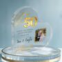 Personalised 50th Anniversary Acrylic Heart Plaque, thumbnail 3 of 5
