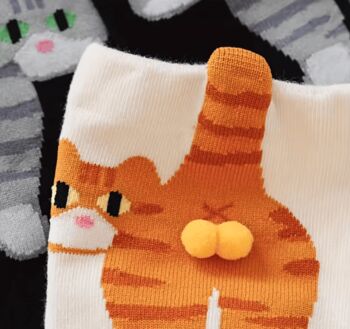 Novelty Fun Socks Size Five To Nine ~ Cats With Balls, 3 of 11