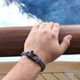 Men's Nautical Double Strand Shackle And Grey Rope Bracelet, thumbnail 3 of 4