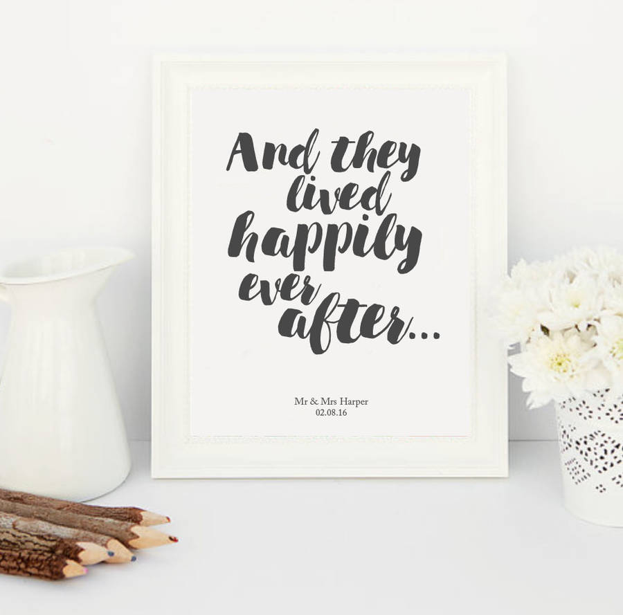 Customisable 'And They Lived Happily Ever After' Print By Aimee Willow Designs