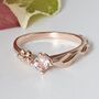 Ariel Leaf Engagement Ring, Gold And Morganite, thumbnail 4 of 8