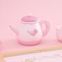 Personalised Pink Wooden Tea Set Toy 3y+, thumbnail 3 of 4