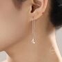 Mismatched Pair Of Music Symbol Threader Earrings, thumbnail 3 of 10