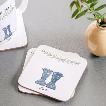 Personalised Welly Boot Coaster Set, 2 of 9