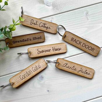 Personalised Wooden Keyring, 2 of 9