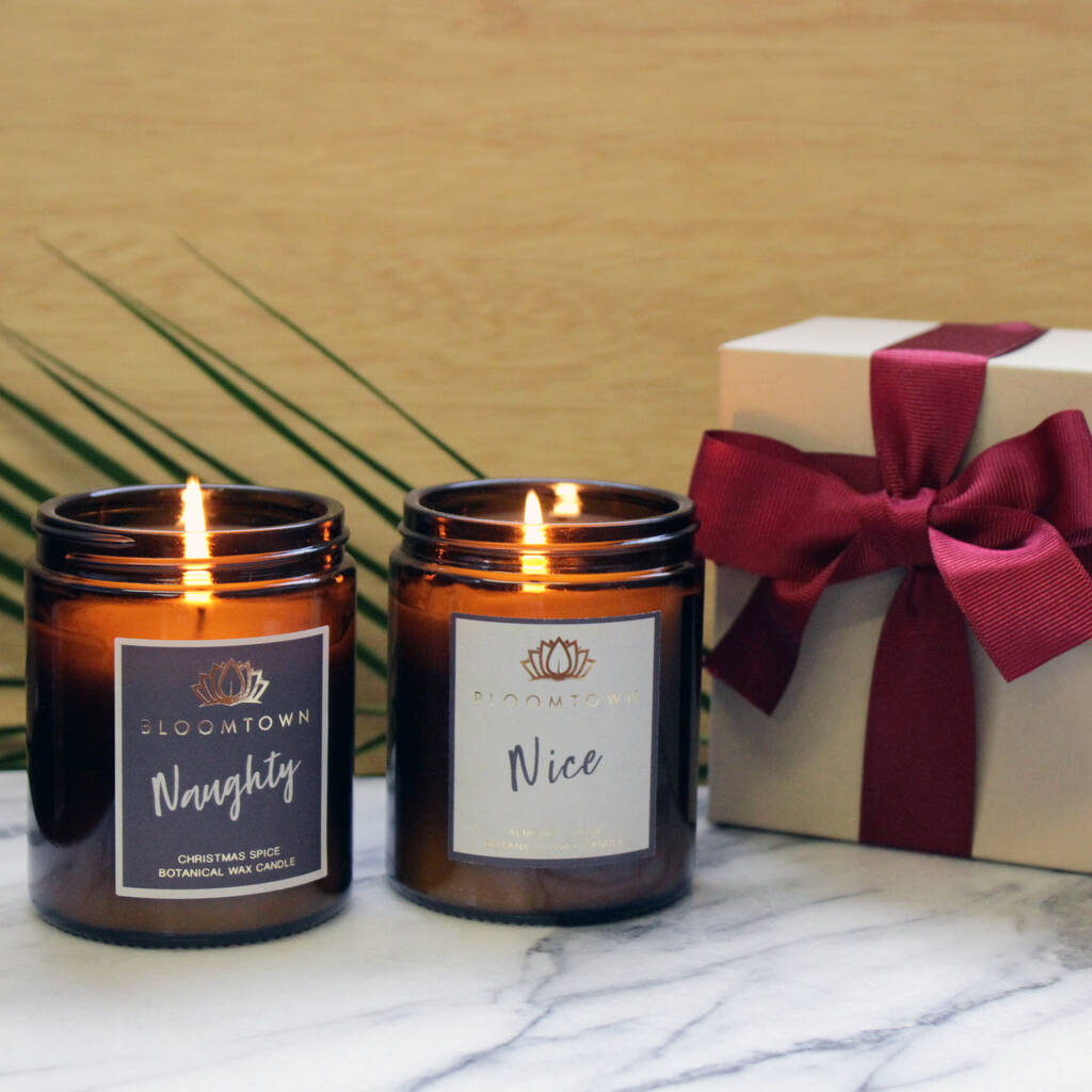 Christmas Scented Candle Gift Set Naughty And Nice By Bloomtown