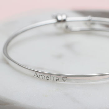 Personalised Sterling Silver Baby Bell Bangle, 2 of 5
