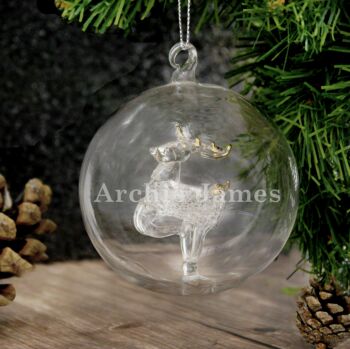 Personalised Glass Christmas Bauble, 4 of 6