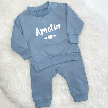 Personalised Name With Heart Baby Jogger Set, 3 of 7
