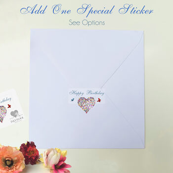 Xxxx Spring And Summer Birthday Butterfly Heart Card. Red, Pink And Yellows, 6 of 12