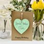 Personalised Brother Birthday Card Wooden Heart, thumbnail 2 of 3