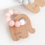 Eco Baby Friendly Wooden Pink Elephant Teething Toy, thumbnail 1 of 3