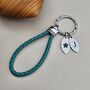 Personalised Teal Leather Keyring, thumbnail 1 of 5