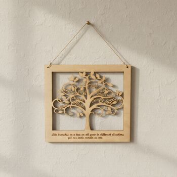Personalised Wooden Family Tree Wall Art, 4 of 4