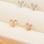 Sterling Silver Extra Tiny Open Heart Stud Earrings, thumbnail 4 of 12
