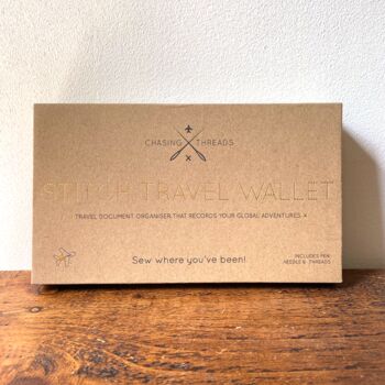 Stitch Where You've Been Travel Wallet Black Vegan, 7 of 11