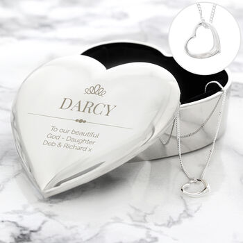 The Ultimate Keepsake: Personalised Heart Trinket Box And Necklace, 2 of 8