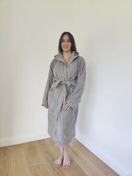 Personalised Unisex Premium Towelling Hooded Bath Robe, 7 of 11