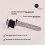 Purple Retro Flowers Vegan Leather Apple Watch Band, thumbnail 4 of 6