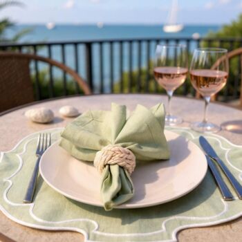 Soft Cotton Napkins Sage Green • Set Of Four, 5 of 5