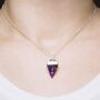 Geometric Rose / Gold Plated Silver Multi Gemstone Pyramid Necklace, thumbnail 7 of 8