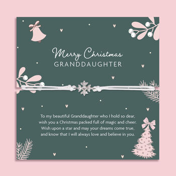 Merry Christmas Granddaughter Bracelet – Sparkling Wreath In White Gift Pouch, 2 of 12