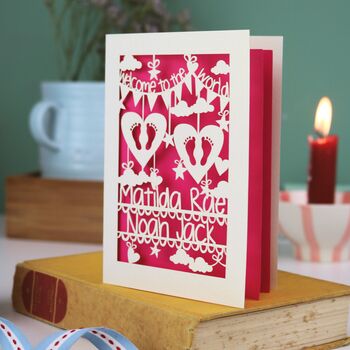 Personalised Twins Papercut Card, 5 of 9