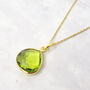 18k Gold Plated Peridot August Birthstone Necklace, thumbnail 1 of 5