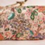 Mumbai Dreams Printed Nude Pink Bird Clasp Clutch, thumbnail 5 of 5