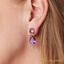 Purple Amethyst Statement Gold And Silver Stud Drop Earrings, thumbnail 2 of 9