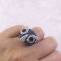 Statement Crystal Owl Ring, thumbnail 1 of 2