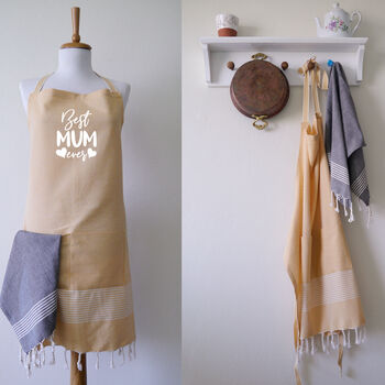 Personalised Cotton Apron, Tea Towels, Cotton Anniversary Gift, 10 of 12