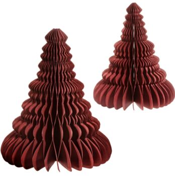 Two Crimson Honeycomb Tree Standing Decorations, 2 of 2