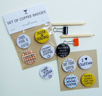 Set Of Coffee Badges/Magnets, 5 of 9