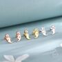 Sterling Silver Otter Hugging Shell Stud Earrings, thumbnail 5 of 12