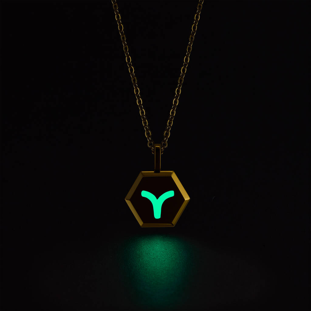 Aries Zodiac Glowing Pendant Necklace With Uv Keyring Torch, 1 of 12