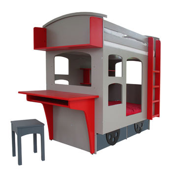 Kids Wagon Bunk Bed With Drawers, 4 of 5