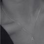 Silver Personalised Pave Initial Necklace, thumbnail 4 of 5