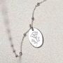 Sterling Silver September Birth Flower Necklace, thumbnail 2 of 7