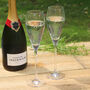 A Pair Of Glass Vintage Champagne Flutes, thumbnail 1 of 2