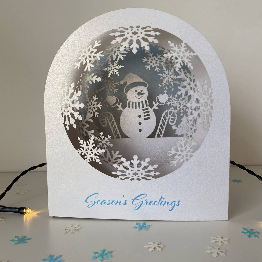 Snow Globe Snowman 3D Pop Up Card, 1 of 4