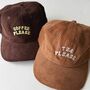 Coffee Please Slogan Cord Cap, thumbnail 4 of 4