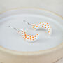 Sterling Silver And Acrylic Gold Dotty Charm Hoops, thumbnail 3 of 7
