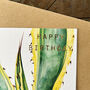 Gold Foiled Agave Birthday Card, thumbnail 2 of 4