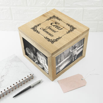 Personalised Special Memories Oak Photo Keepsake Box, 2 of 6
