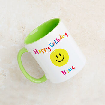 Personalised Smiley Face Birthday Celebration Mug, 7 of 12