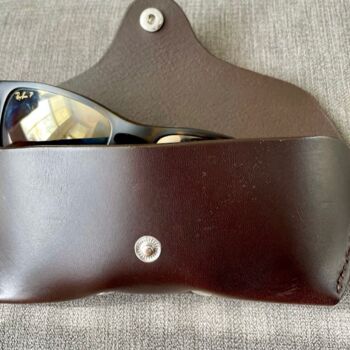 Personalised Dark Brown Leather Sunglasses Case, 4 of 10