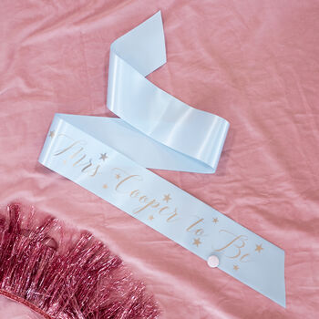Personalised 'Mrs To Be' Gold Star Hen Do Sash, 2 of 5